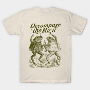 Decompose the Rich, Frog Vintage Style Shirt, Dancing Frog Tee, Meme Frog Shirt, Vintage Style Unisex T-Shirt, Marxist Leftist T-Shirt